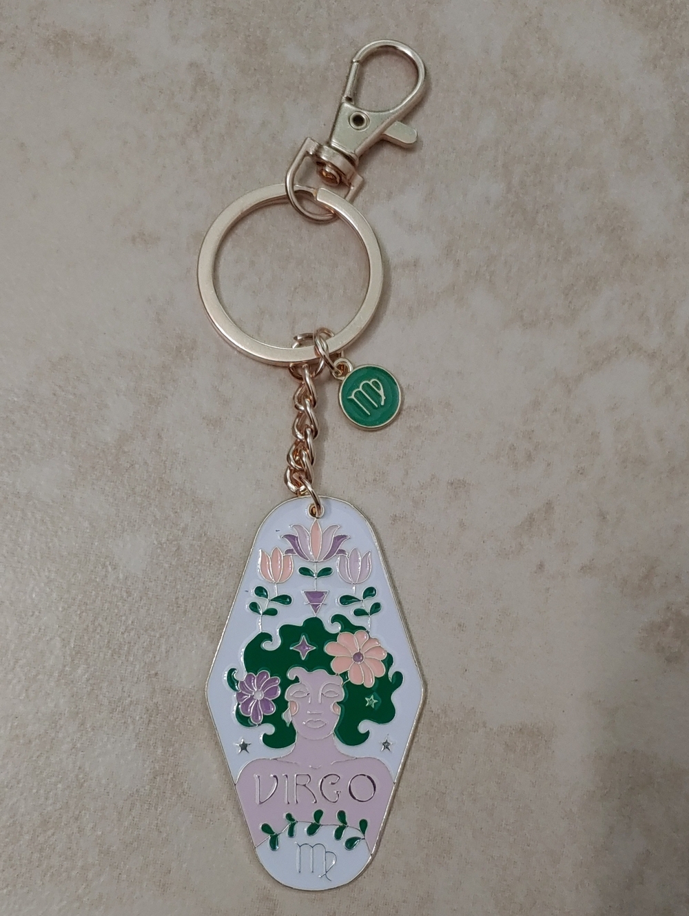 Virgo Zodiac Keychain Feminine Enamel Horoscope Bag Charm